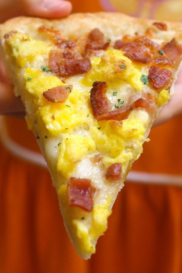Bacon Egg and Cheese Breakfast Pizza