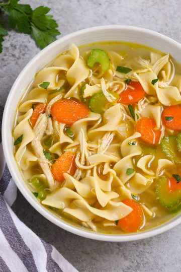 Chicken Thigh Soup (with Noodles) - IzzyCooking