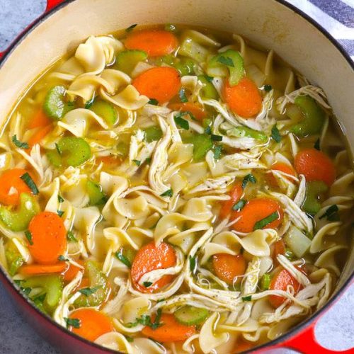 Chicken Thigh Soup (with Noodles) - IzzyCooking