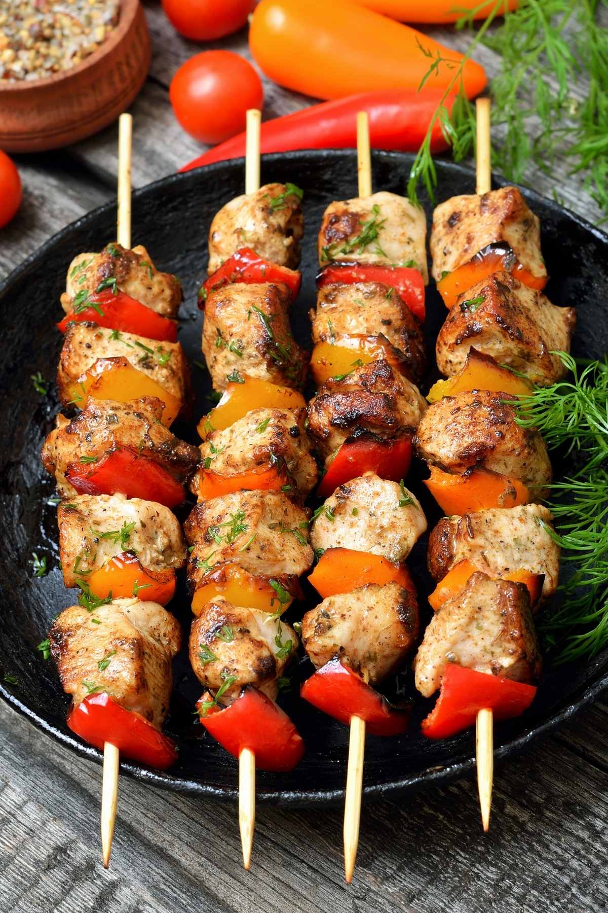 When the weather is warm, it’s always fun to have a meal outside on the backyard deck. One dish that’s easy to make and always gets rave reviews is Grilled Chicken on a Stick. It’s quick, tasty, and pairs well with salads, rice, or potatoes!