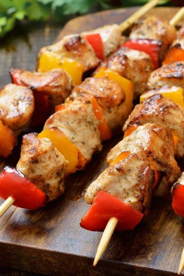 Grilled Chicken On A Stick Recipe - IzzyCooking