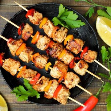 When the weather is warm, it’s always fun to have a meal outside on the backyard deck. One dish that’s easy to make and always gets rave reviews is Grilled Chicken on a Stick. It’s quick, tasty, and pairs well with salads, rice, or potatoes!