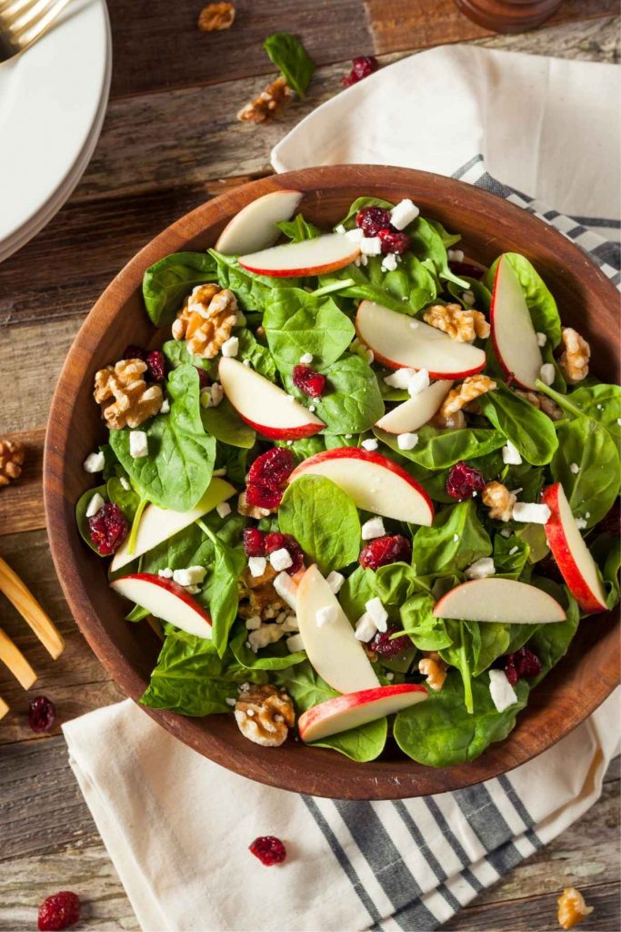 Green Salad with Apple and Dried Cranberry