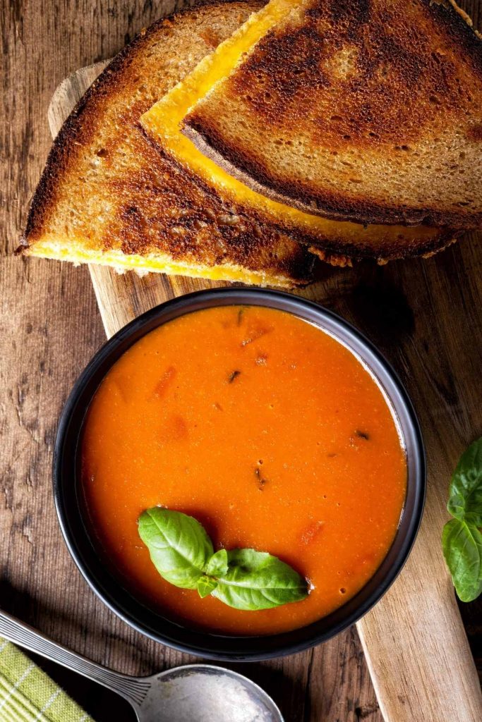 Grilled Cheese Sandwich and Tomato Soup