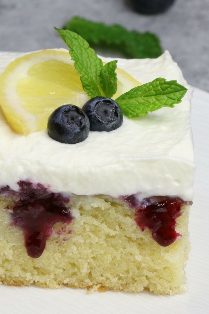 Lemon Blueberry Poke Cake