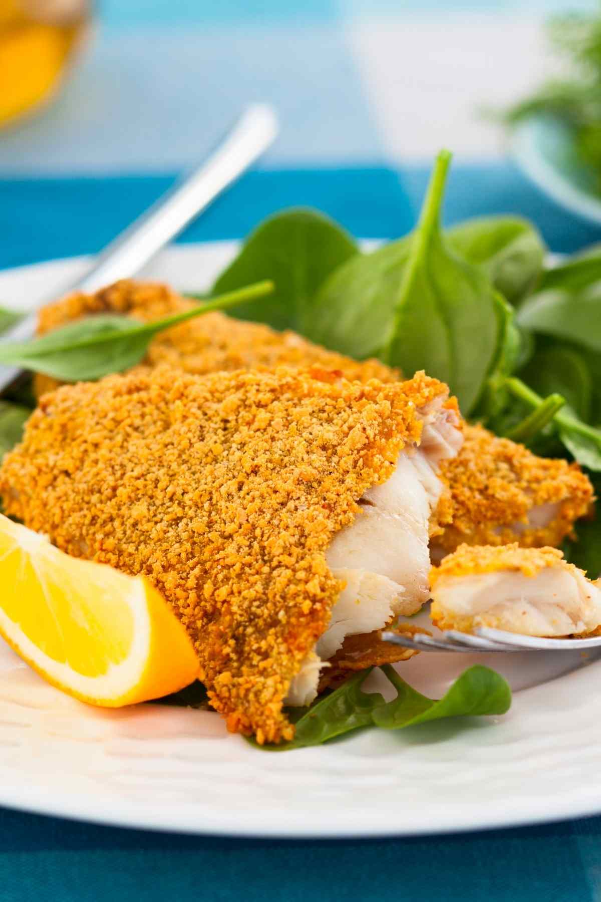 Panko Crusted Oven Fried Rockfish