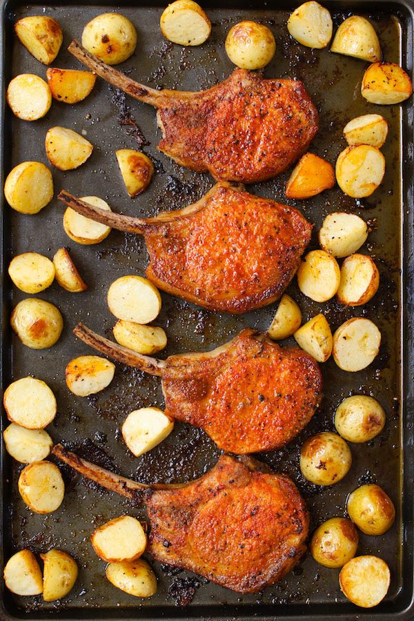 These melt-in-your-mouth Pork Ribeye Chops are the perfect weeknight dinner idea. This recipe uses pantry ingredients featuring a delicious sweet and savory sauce to enhance the flavors while keeping the meat juicy!