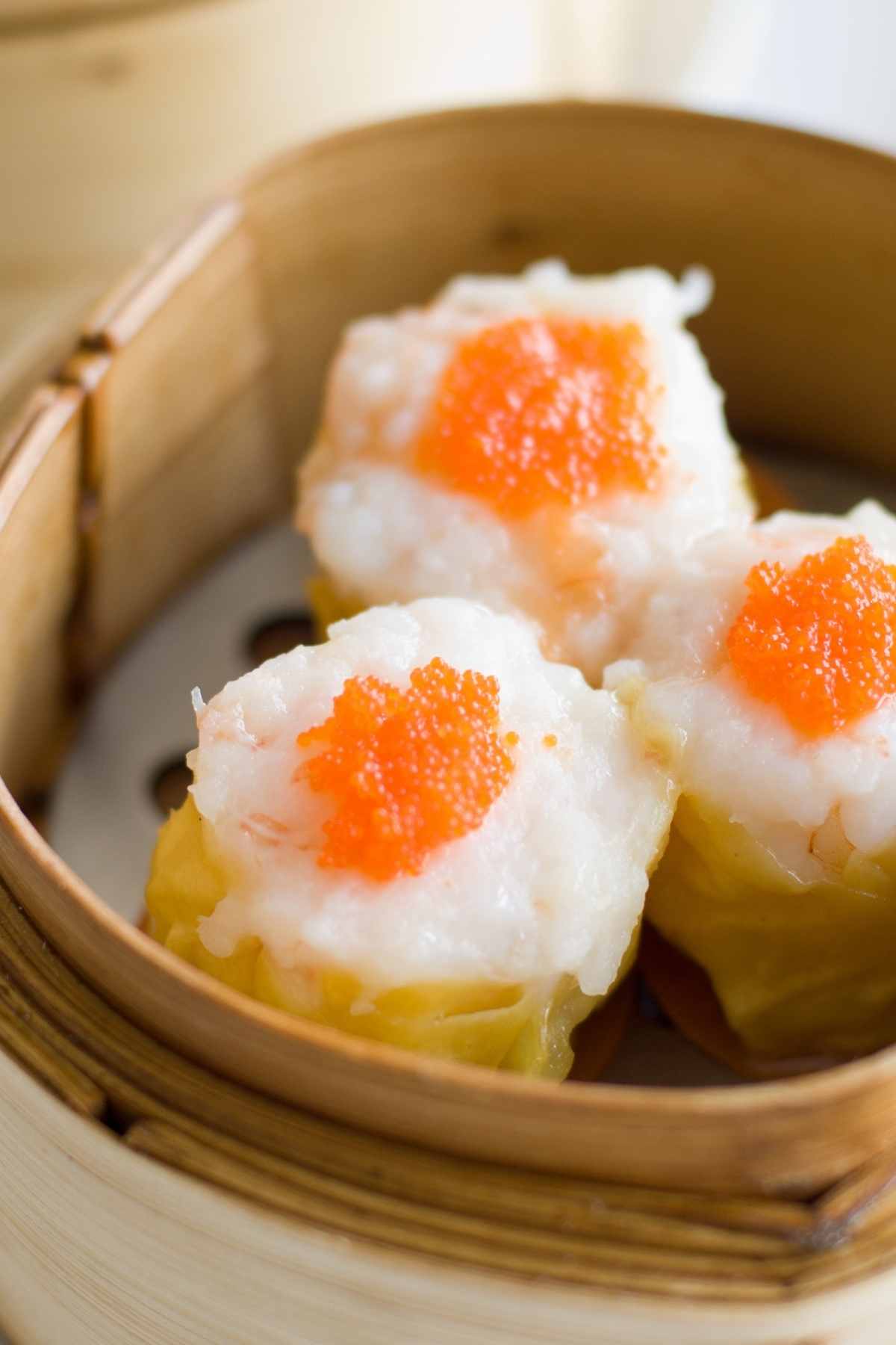 One of the most popular dim sum dishes is shumai or siu mai. It’s traditionally made with steamed pork and is a bite-sized treat that’s full of flavor.