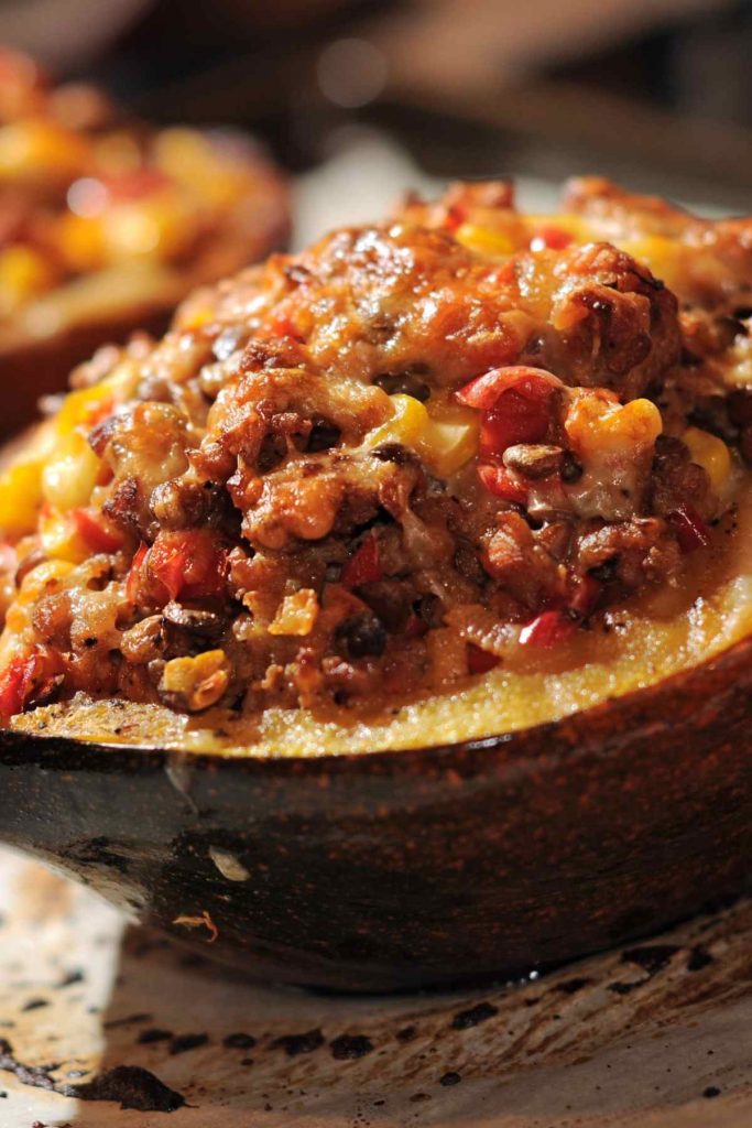 Acorn Squash Stuffed with Curried Beef