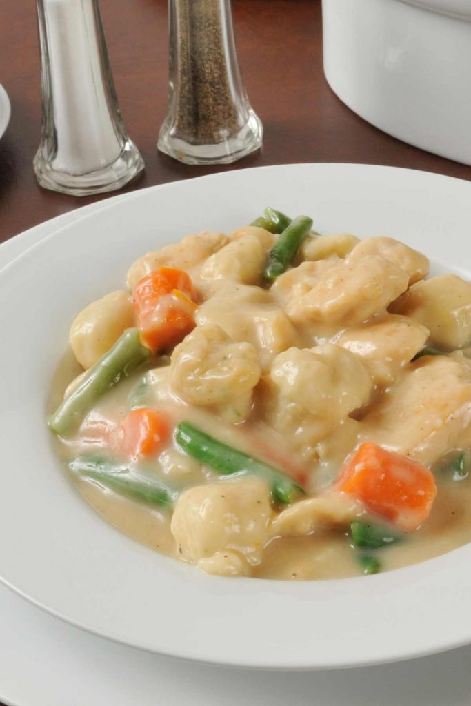 chicken and dumplings with biscuits        <h3 class=