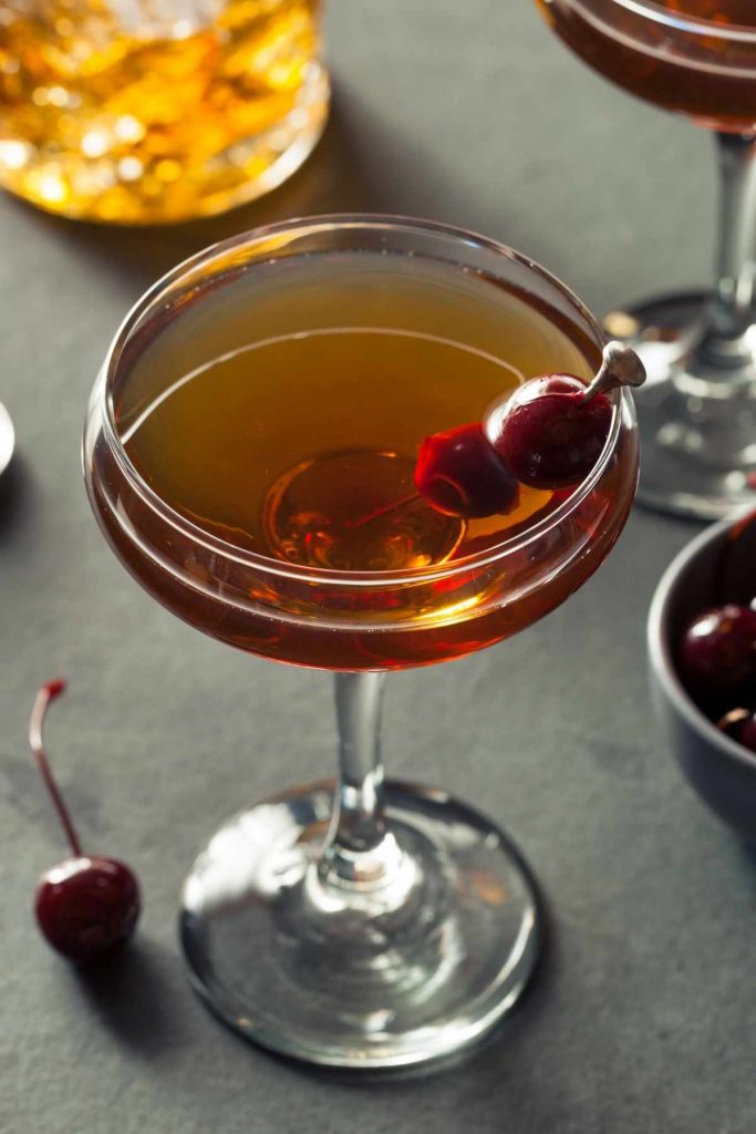 Classic Bourbon Manhattan Cocktail