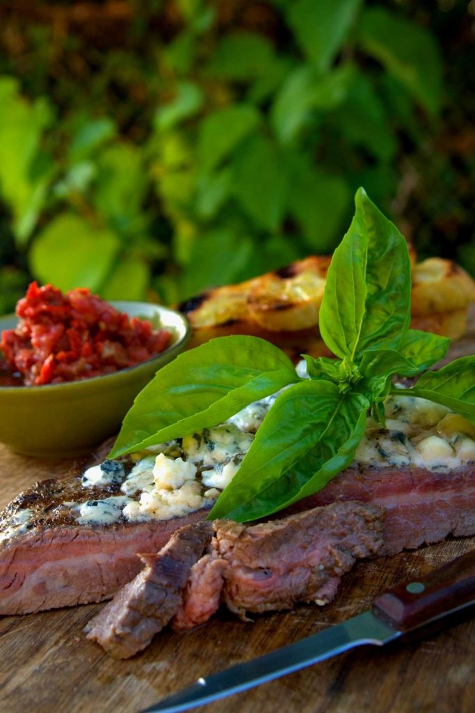 Grilled Flank Steak with Cilantro Lime Butter