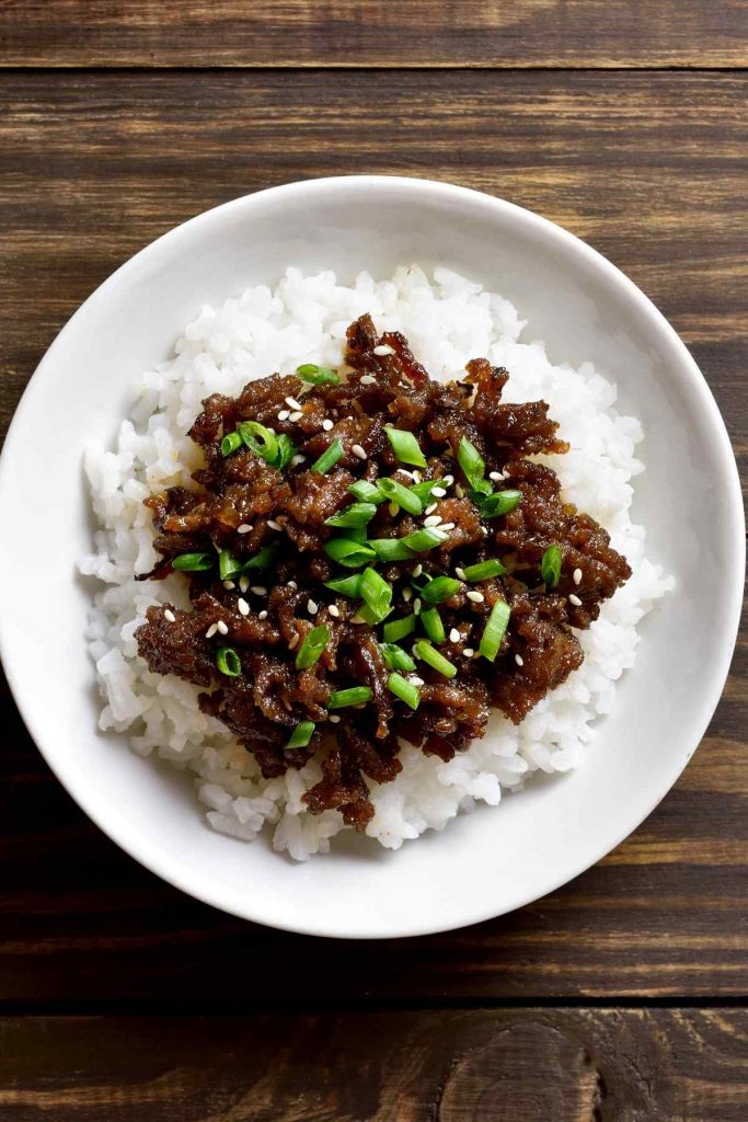 Korean Ground Beef And Rice Bowls