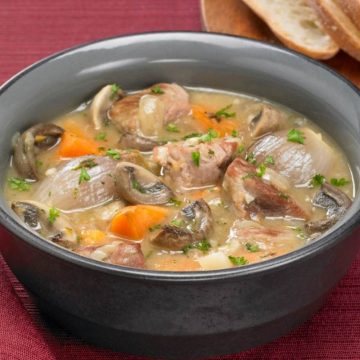 If you have some leftover roast pork from the holidays, you’ll want to make this pork soup. It’s rich and hearty enough to enjoy as a meal.