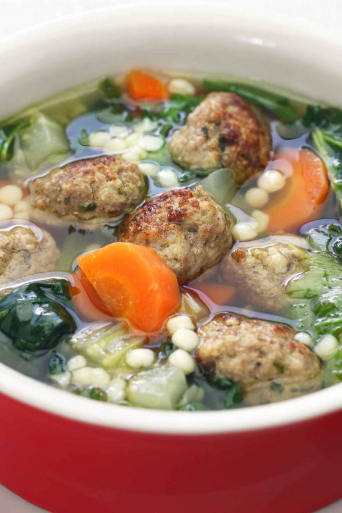 Spinach and White Bean Meatball Soup