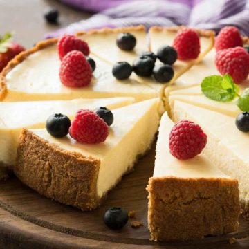 This Baked Vegan Cheesecake tastes just like the real thing! This recipe is not only delicious but easy to make without the water bath required for traditional cheesecake. It makes a great addition to any celebration.