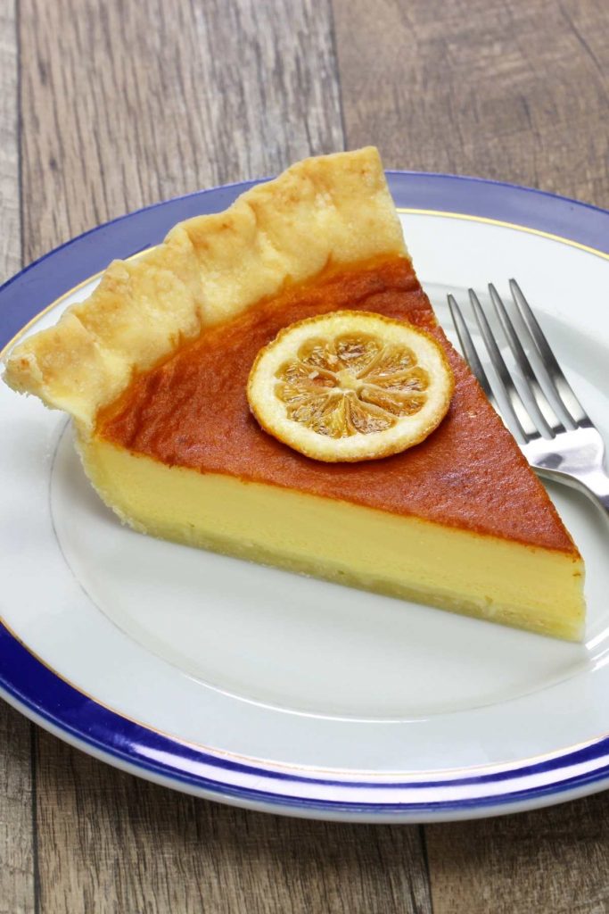 Treat your family to this classic buttermilk pie. It features the delicious flavors of vanilla, lemon, and nutmeg.