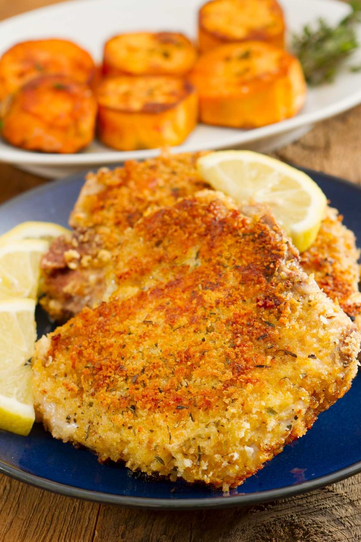 These parmesan pork chops are perfectly moist and tender on the inside and crispy on the outside. They’re super easy to make and are ready to eat in under an hour.