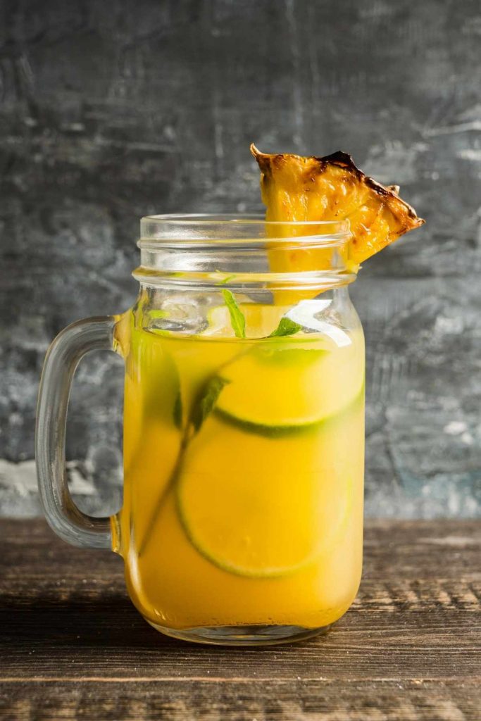 Pineapple Ginger Mojito with Spiced Rum