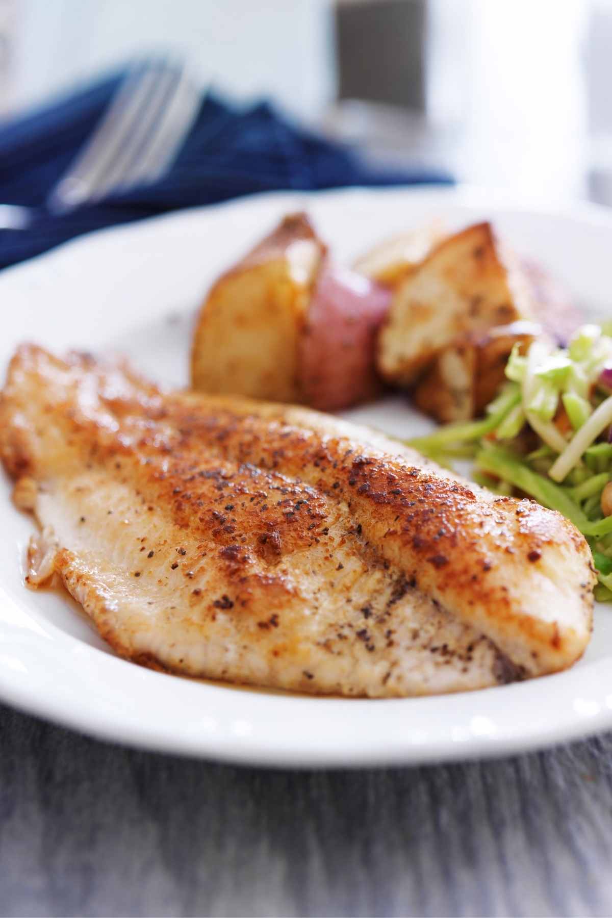 This Baked Catfish features a tasty seasoning blend that perfectly complements the mild and slightly sweet flavor of the fish.