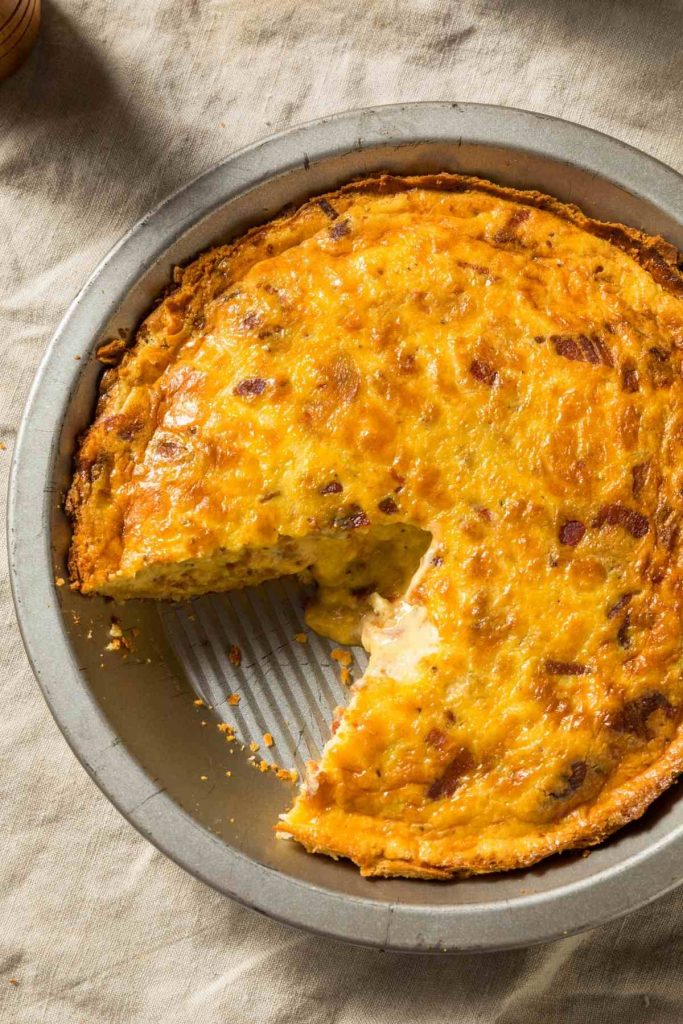 The flavors of Swiss cheese and bacon shine through in this classic quiche recipe, and making it with Bisquick is super easy! You’ll need just a handful of simple ingredients, but it comes out perfectly rich and flavorful every time.