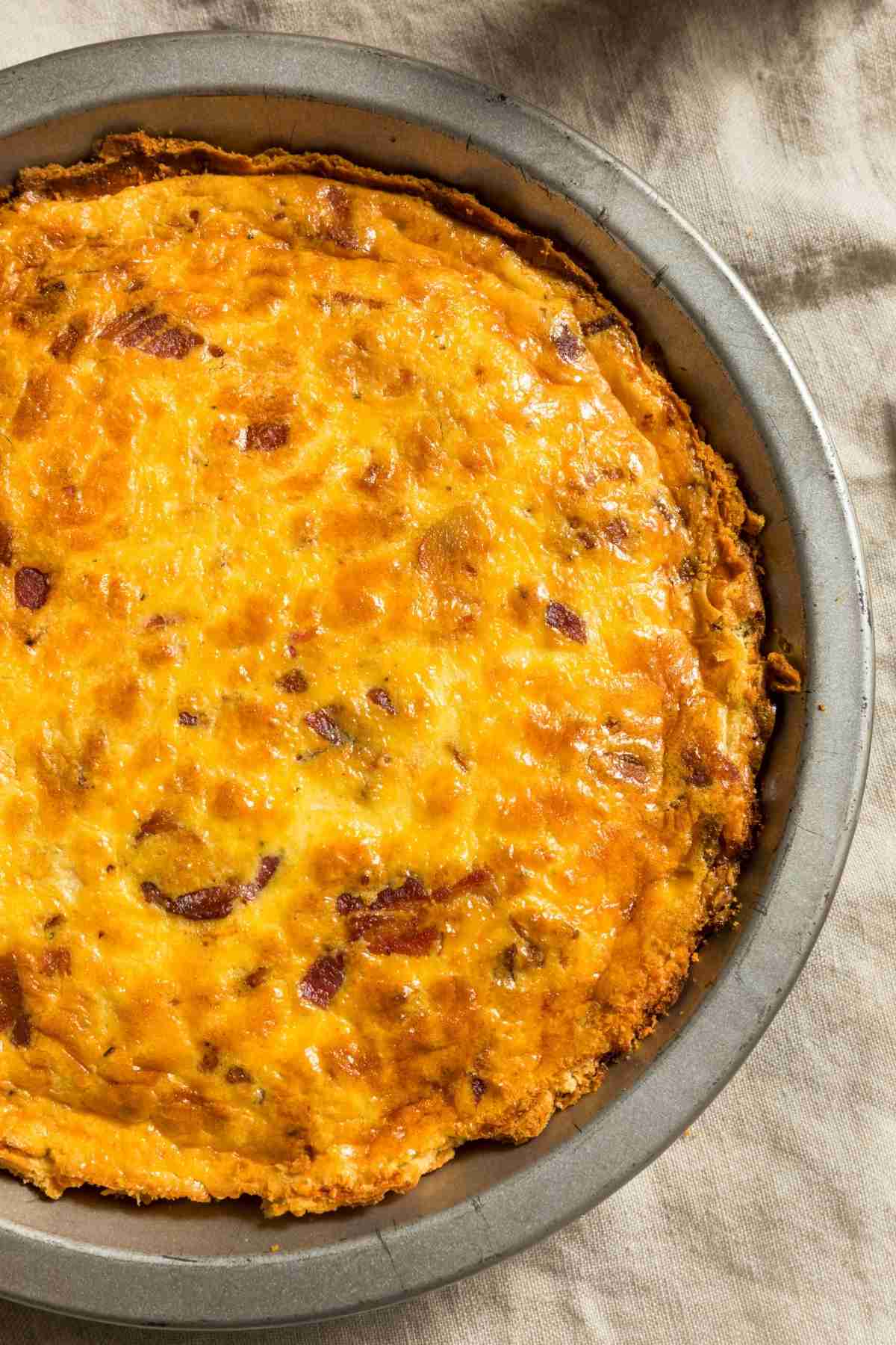 The flavors of Swiss cheese and bacon shine through in this classic quiche recipe, and making it with Bisquick is super easy! You’ll need just a handful of simple ingredients, but it comes out perfectly rich and flavorful every time.