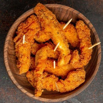 These chicken strips feature a seasoned breading that’s full of flavor! Your kids will love these chicken strips, and they’re so much better than the stuff sold at fast-food restaurants.