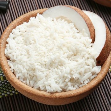 This delicious Coconut Rice is slightly sweet and perfectly tender. It uses a handful of ingredients and comes together easily.