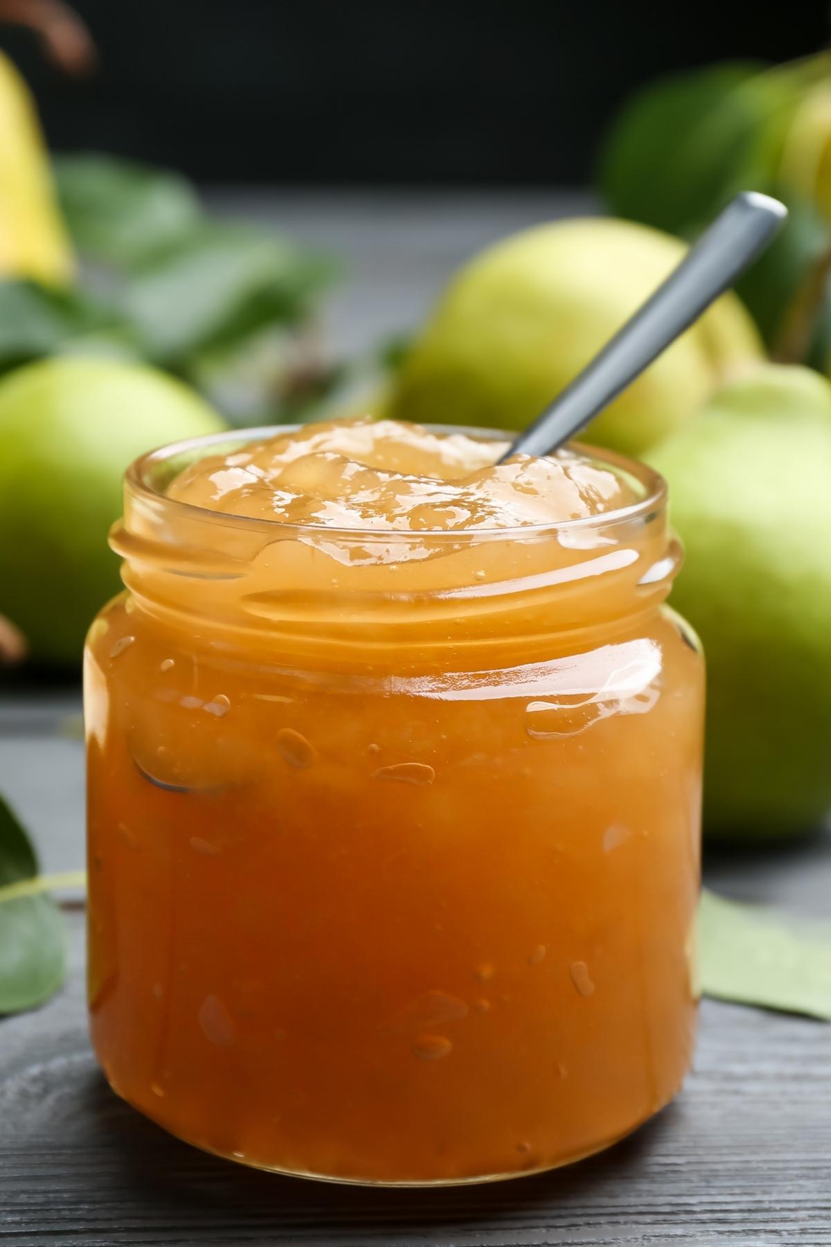 Making fruit jam at home is easier than you think! These Pear Preserves are sweet, have a great texture, and only require 3 ingredients!