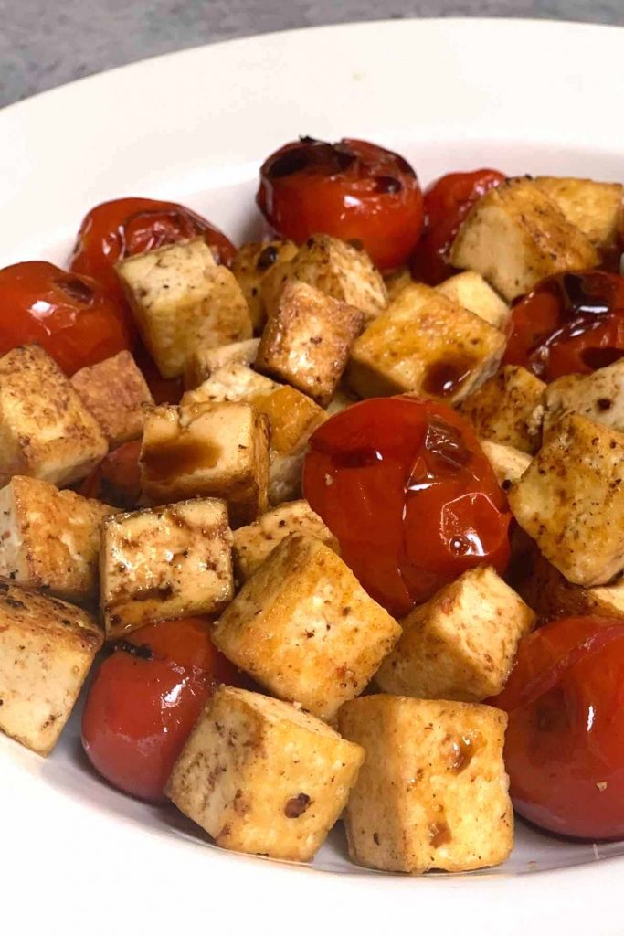 Crispy Tofu With Balsamic Tomatoes