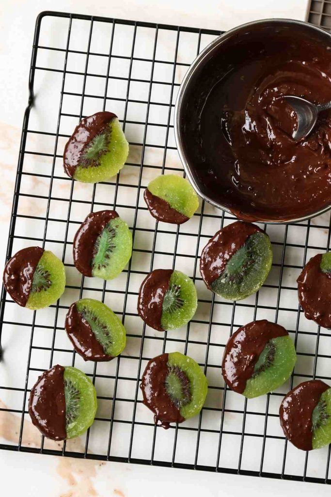 Chocolate Dipped Kiwi Pops