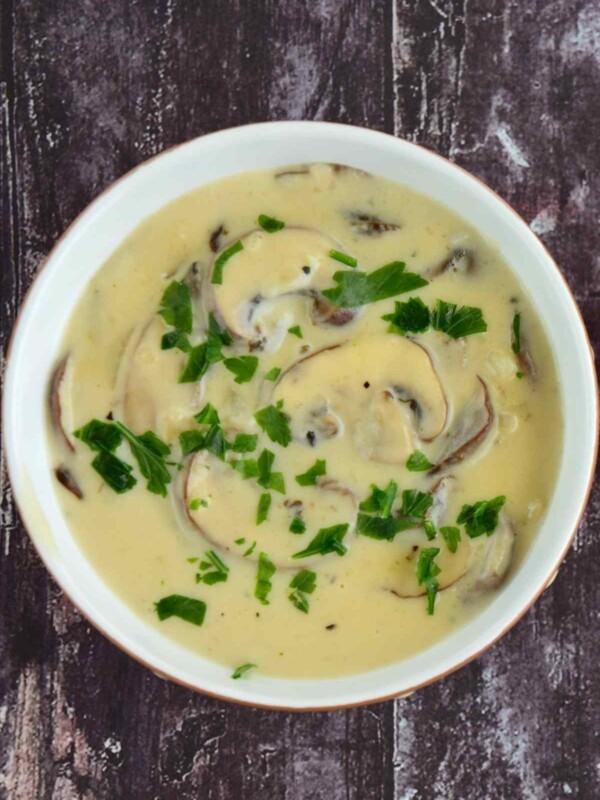This Mushroom Cream Sauce is so versatile! It’s made using simple ingredients you likely have on hand and has a rich, creamy, and savory flavor.