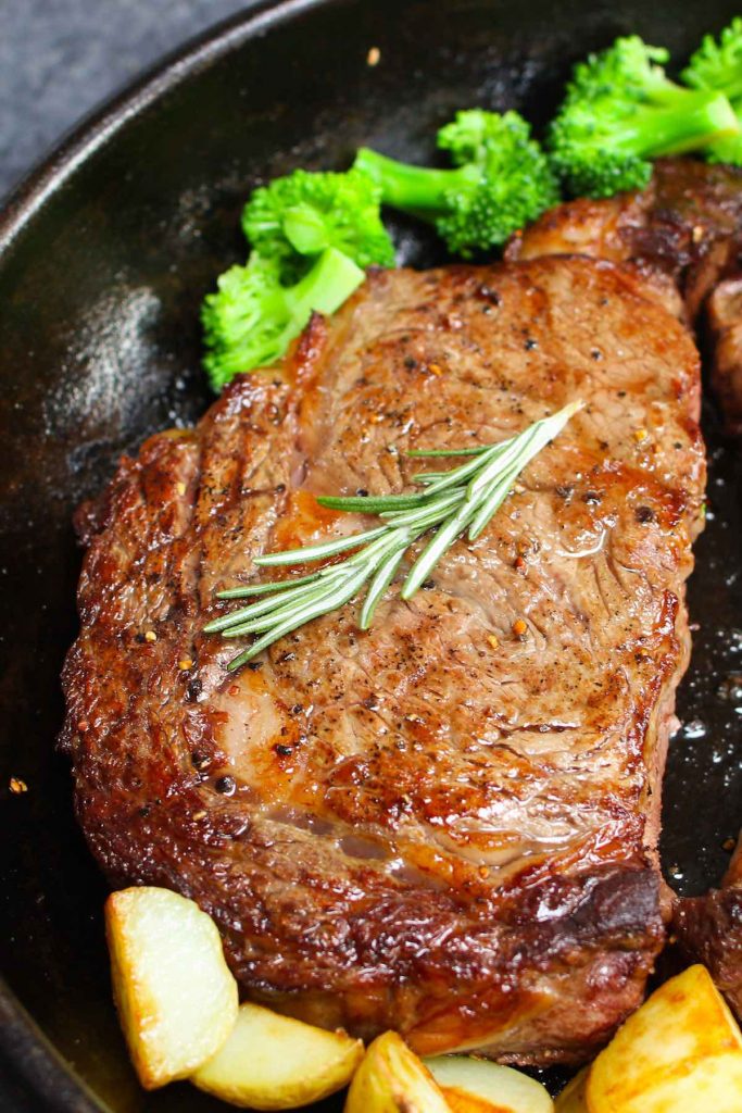 Pan Seared Rib Eye Steak