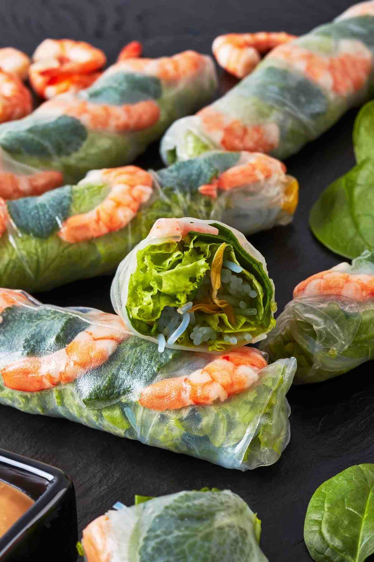 Enjoy shrimp and fresh veggies enrobed in rice paper and dipped in a tangy peanut sauce when you try these delicious rice paper rolls. Whether you serve them as an appetizer or enjoy them for lunch, rice paper rolls always hit the spot.