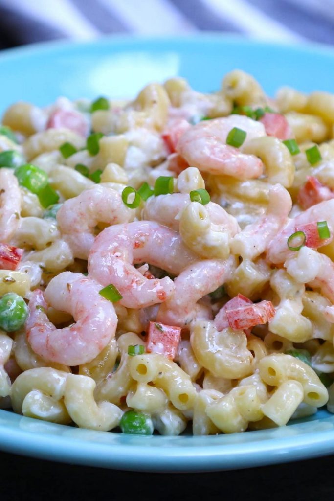 This delicious Shrimp Macaroni Salad is a summertime favorite! It’s creamy, tangy, and loaded with plump, bouncy shrimp.