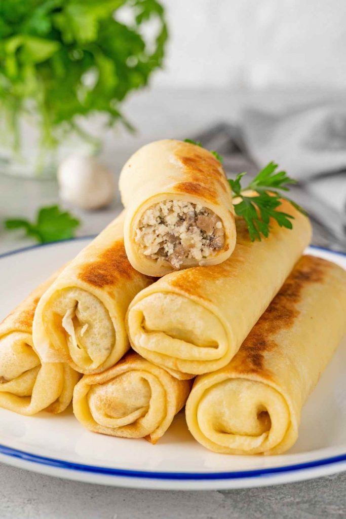 Turkey Mushrooms Crepes