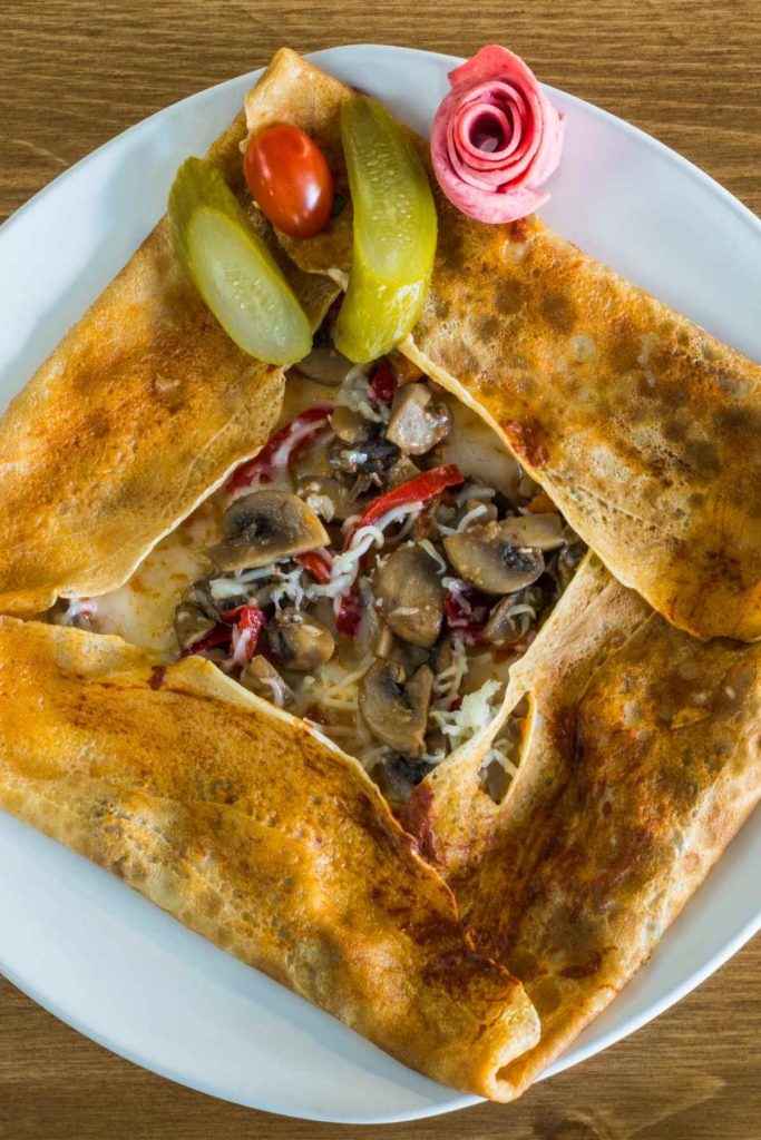 Vegan Crepes with Mushrooms