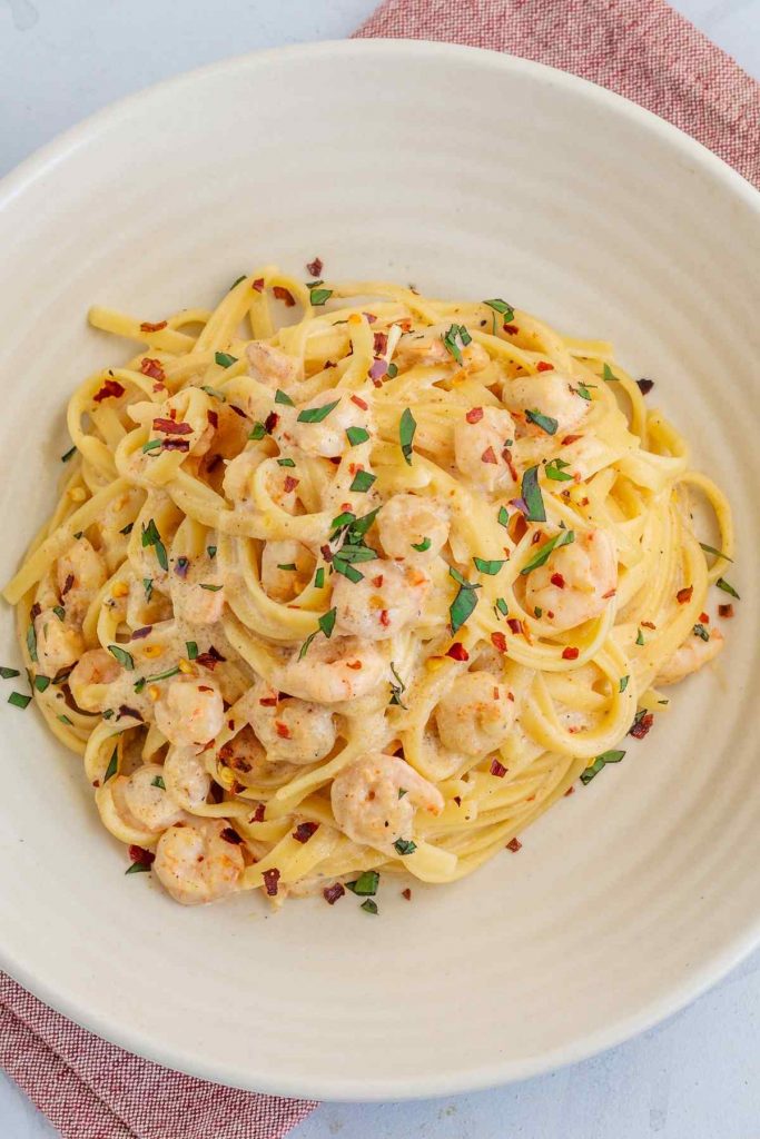 Garlic Butter White Wine Shrimp Linguine