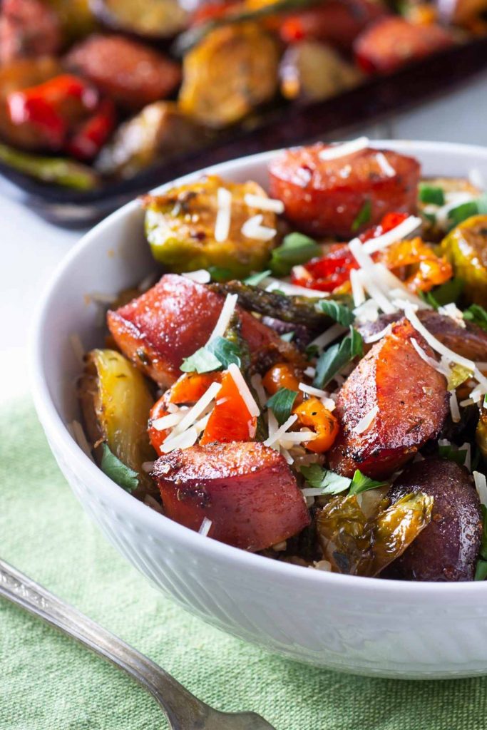 Hot Dog Hash With Roasted Veggies And Potatoes