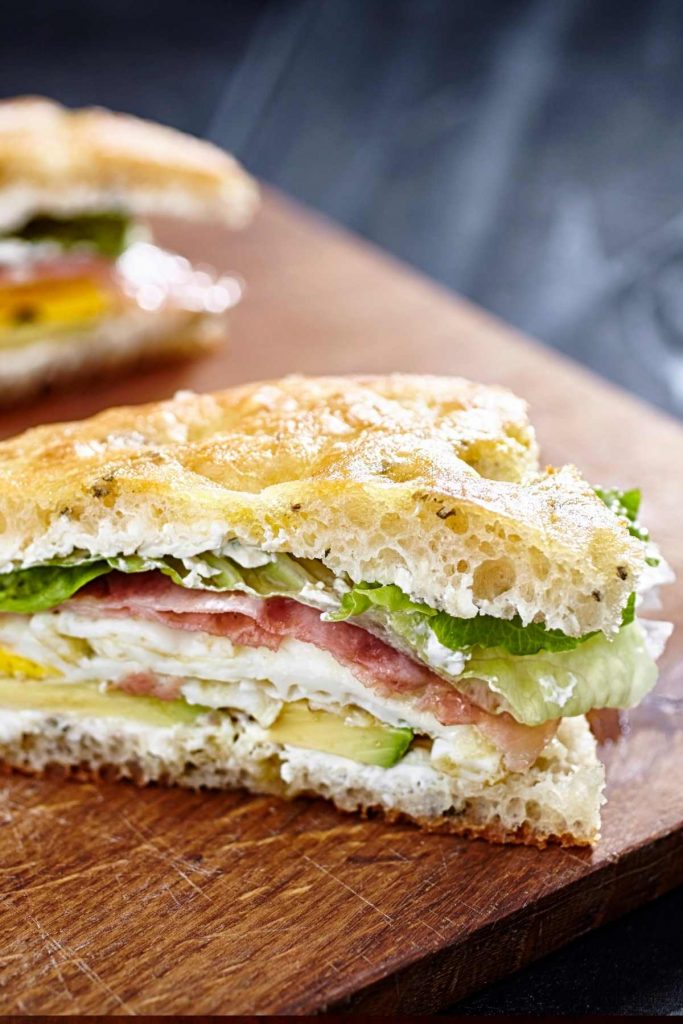 Mortadella Focaccia Sandwich