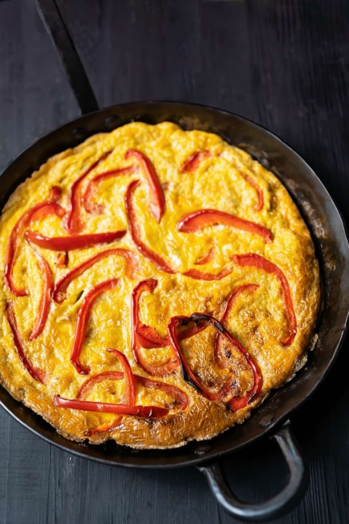 Roasted Red Pepper And Feta Frittata