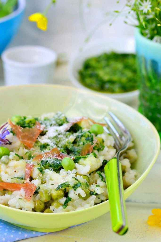 Sweet Pea Risotto With Basil & Pancetta