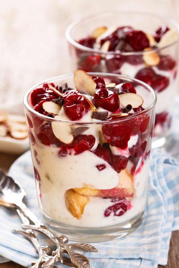 Trifle Desserts With Mascarpone And Cherries