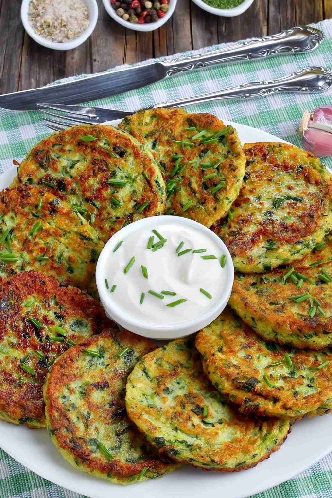 Zucchini-Lentil Fritters With Lemony Yogurt