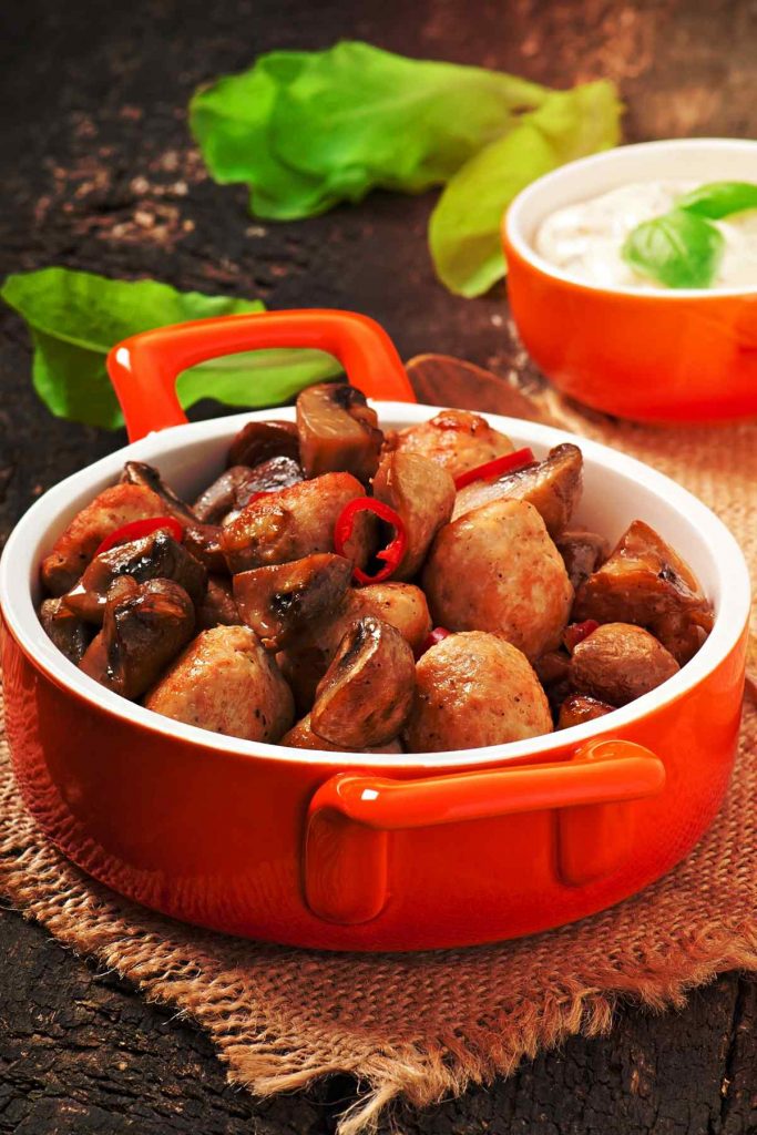 Garlic Mushroom Chicken Bites