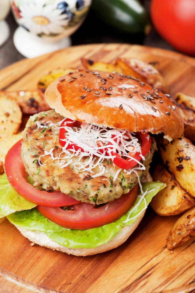 White Bean Burgers With Tomato Olive Relish