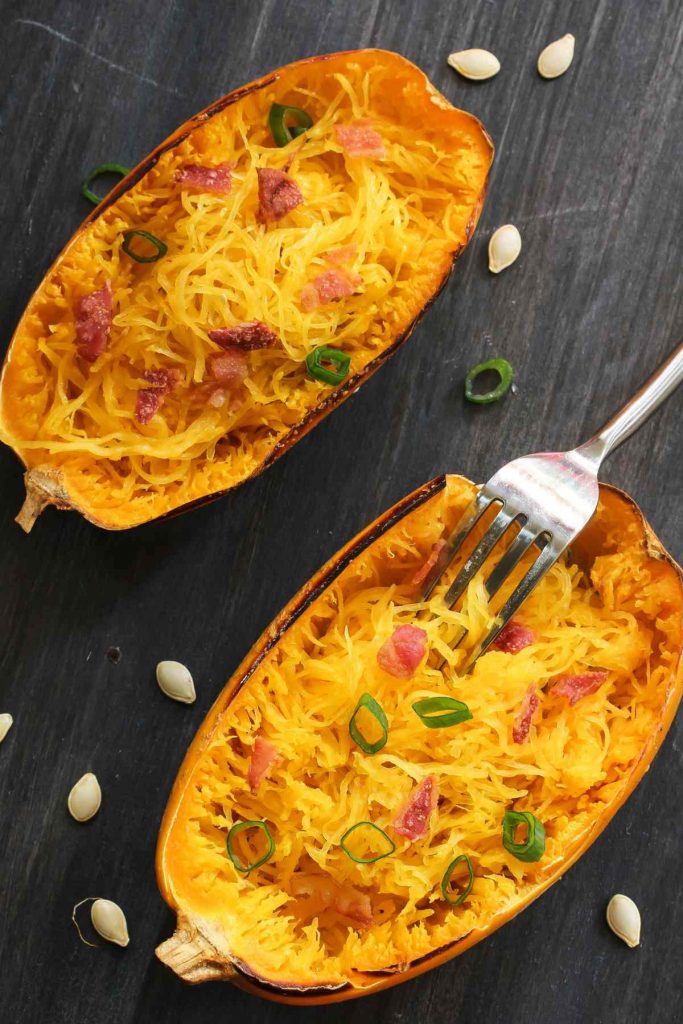 Keto Spaghetti Squash Carbonara