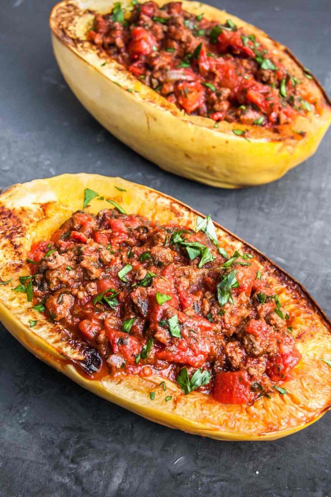 Keto Spaghetti Squash With Meat Sauce