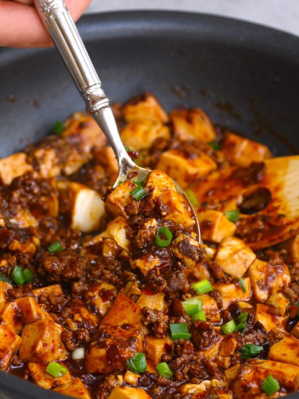 Szechuan-Style Bean Curd - the popular Chinese stir fry made with Sichuan peppercorn powder for that tongue-tingling heat. It’s all about the perfect balance of heat, numbing sensation, and bold flavors. If you like heat you’re gonna love this one!