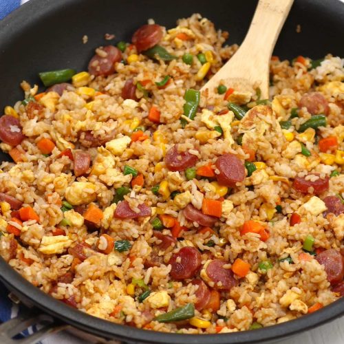 This Chinese sausage fried rice recipe is a quick and easy way to transform leftover rice into a delicious and satisfying meal. The Chinese sausage adds a unique sweet and savory flavor to the fried rice.